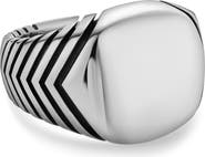 David Yurman Chevron Signet Ring in Sterling Silver