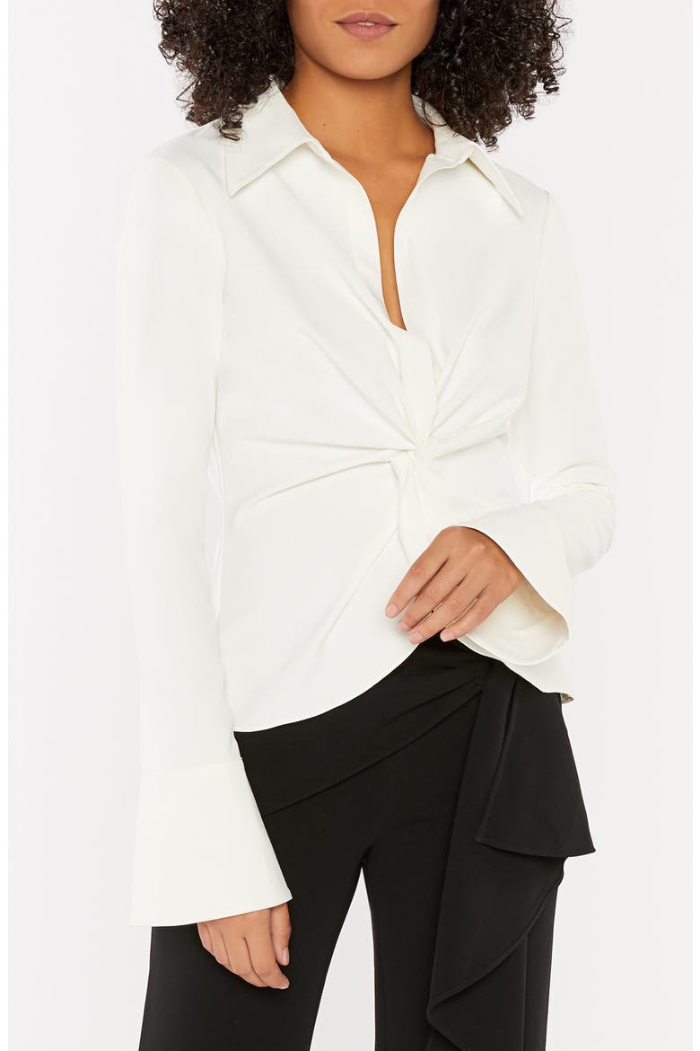 Mckenna Knot Waist Shirt, Main, color, IVORY