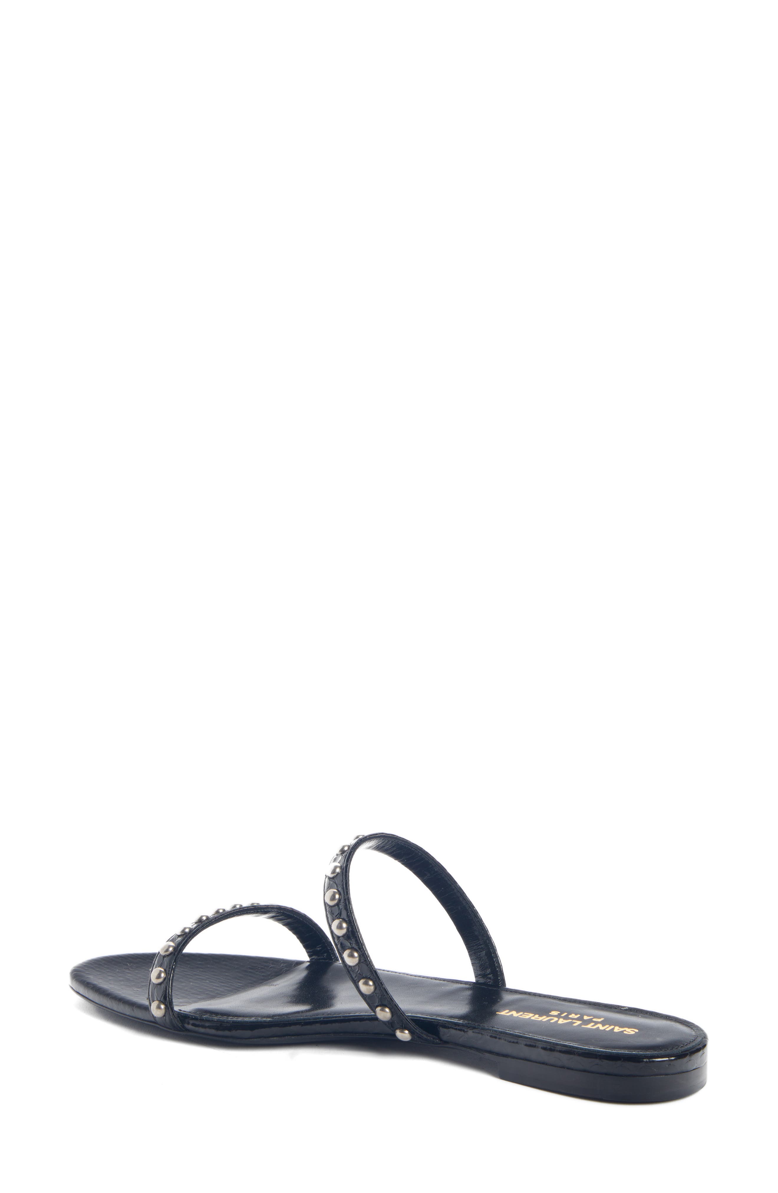 Saint Laurent Kiki Nu Pieds Studded Slide Sandal, Alternate, color, 