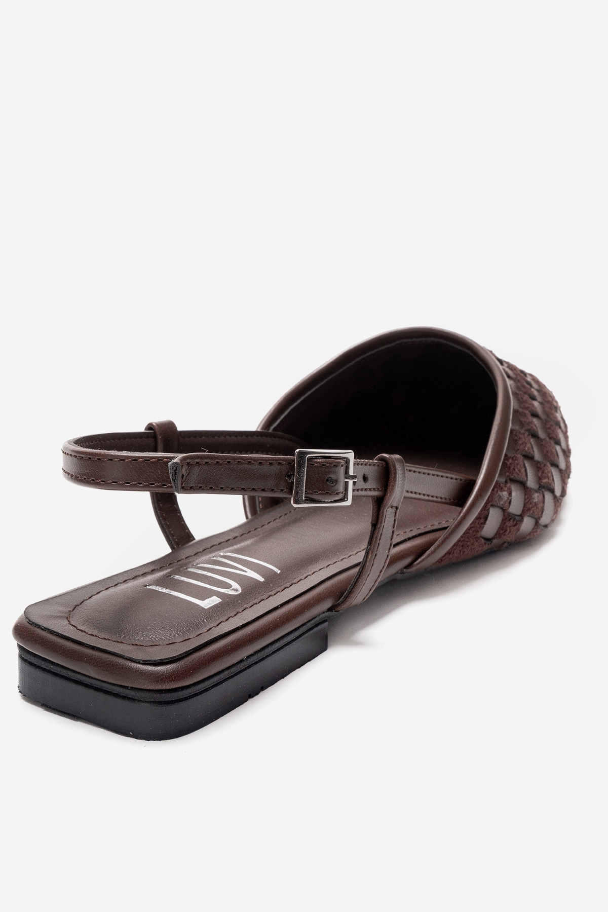 Chanda Pointed Toe Woven Sandal, Alternate, color, Brown