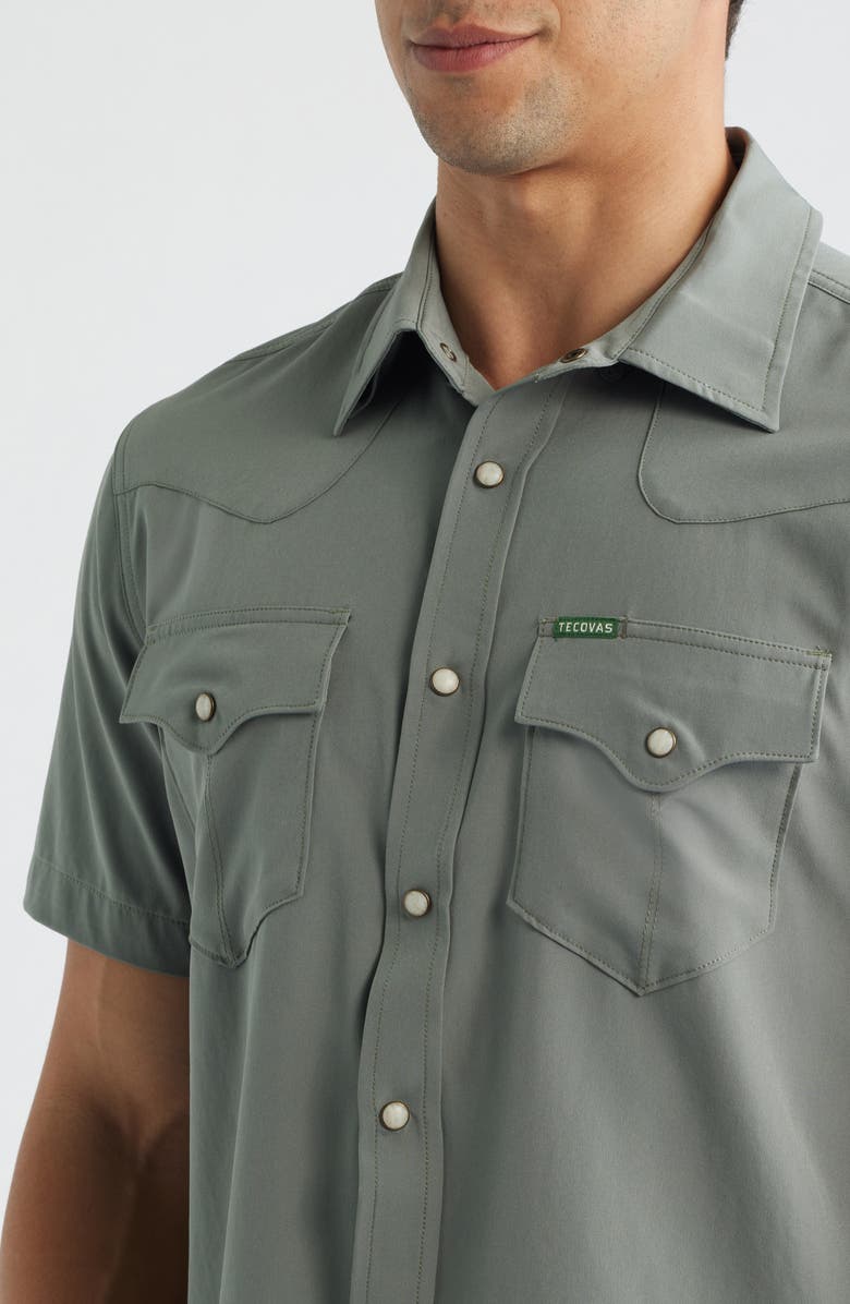 Tecovas Performance Western Short Sleeve Button-Up Shirt, Alternate, color, Cactus