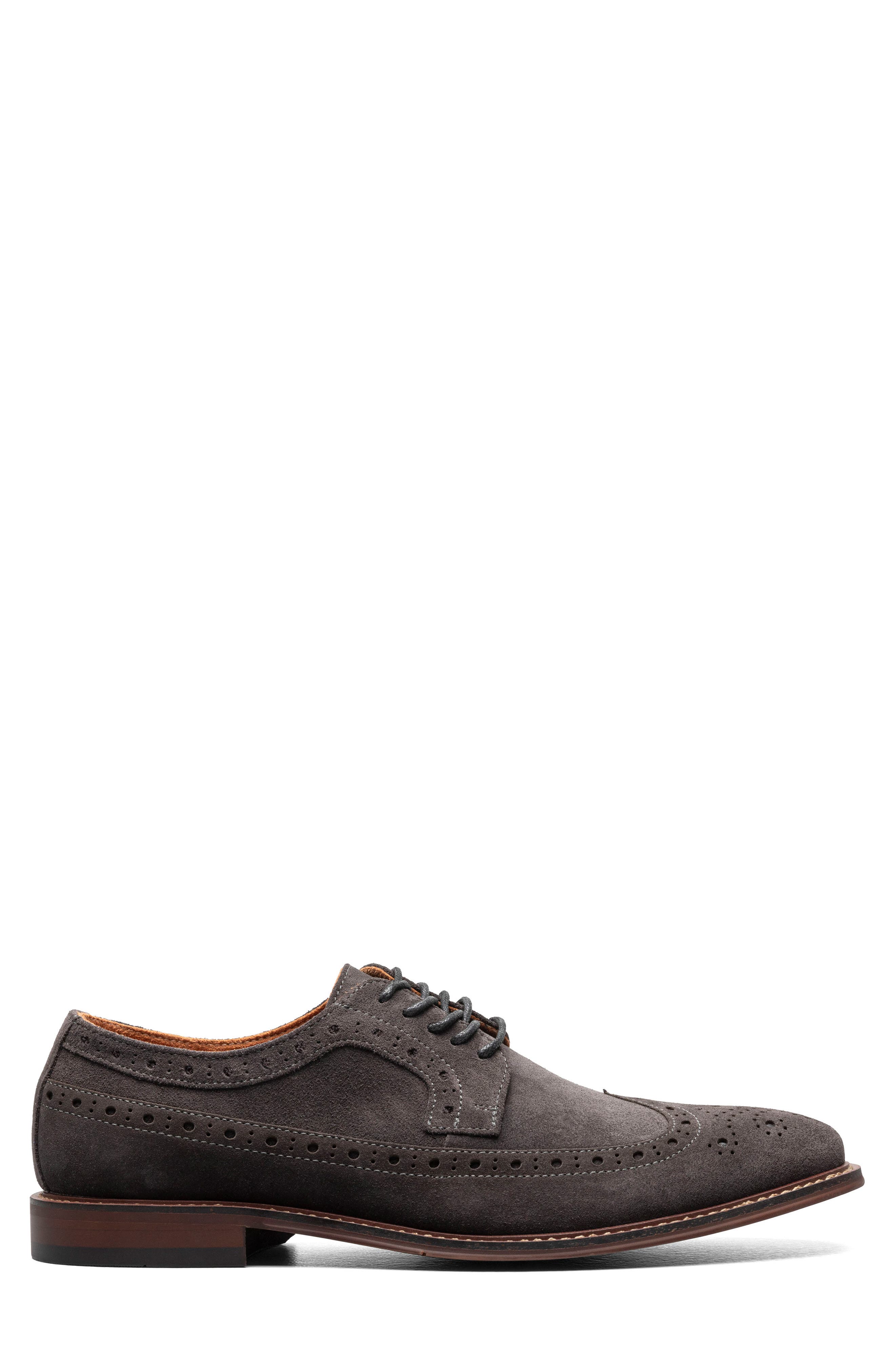 Stacy Adams Marligan Suede Longwing Derby, Alternate, color, Dark Gray