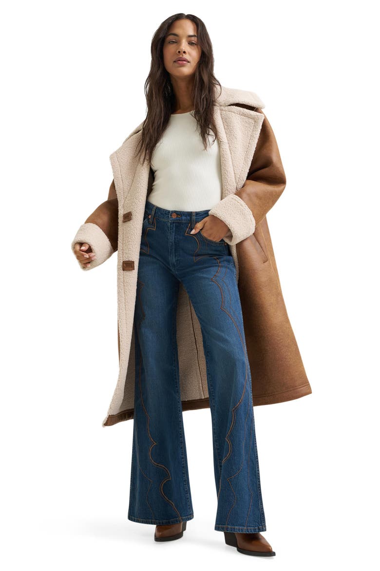 70s Flare Western Stitch High Waist Flare Jeans, Alternate, color, SALOON SHADOW