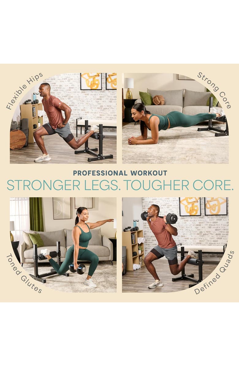 Lifepro Bulgarian Split Squat Stand Adjustable 330lb Leg Roller, Alternate, color, Black