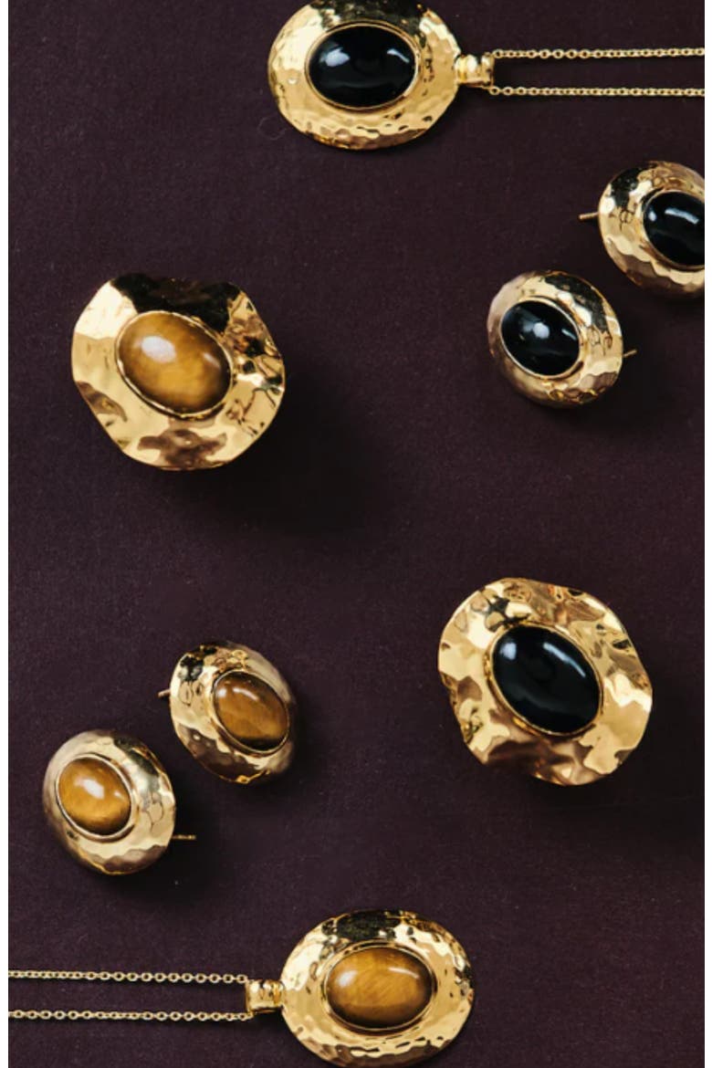 Cabochon Tiger's Eye Ring, Alternate, color, GOLD