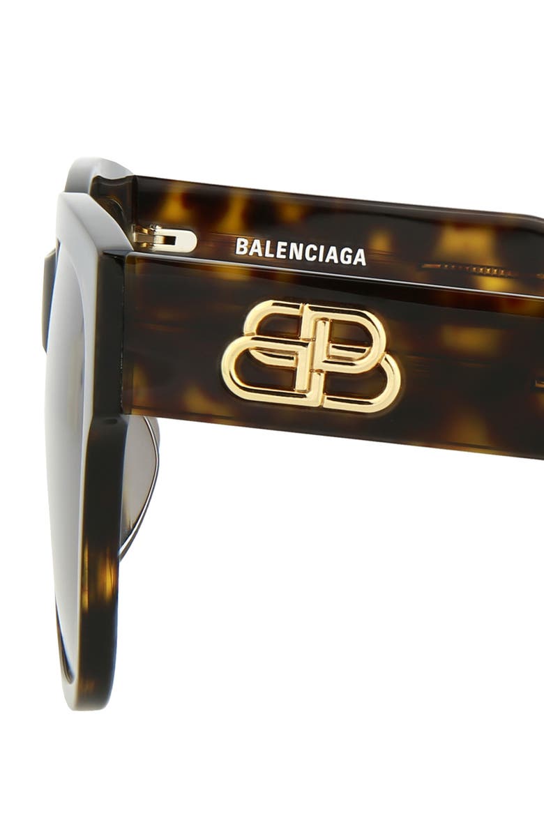 Balenciaga 56mm Square Sunglasses, Alternate, color, Havana Havana Brown