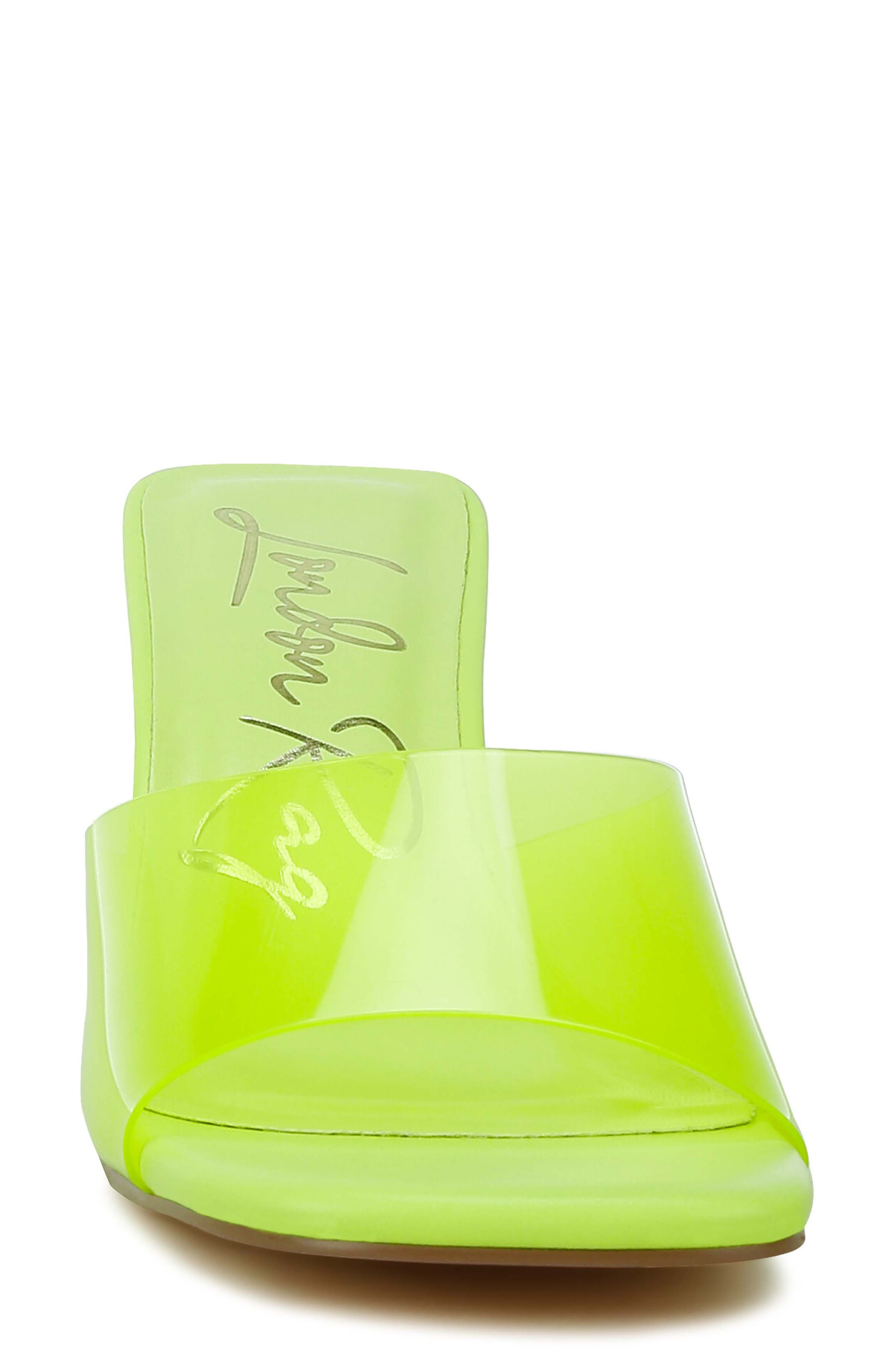LONDON RAG Clear Flirt Slide Sandal, Alternate, color, Lime