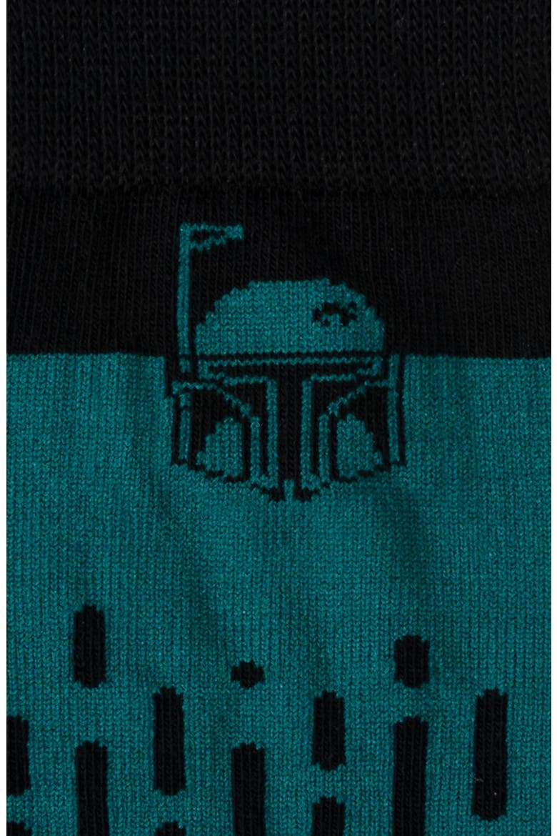 Boba Fett Crew Socks & Lapel Pin Set, Alternate, color, GREEN MULTI