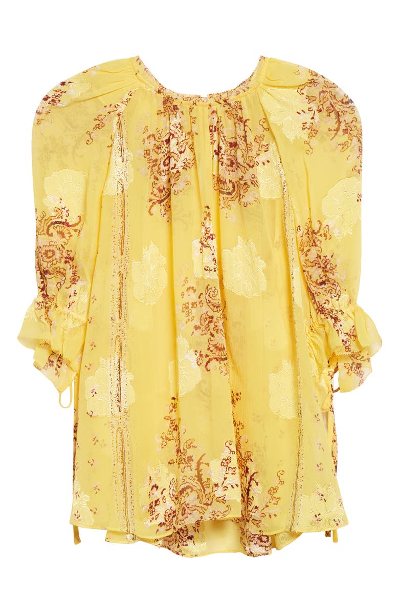 Ulla Johnson Pippa Floral Silk Blend Top, Alternate, color, Soleil