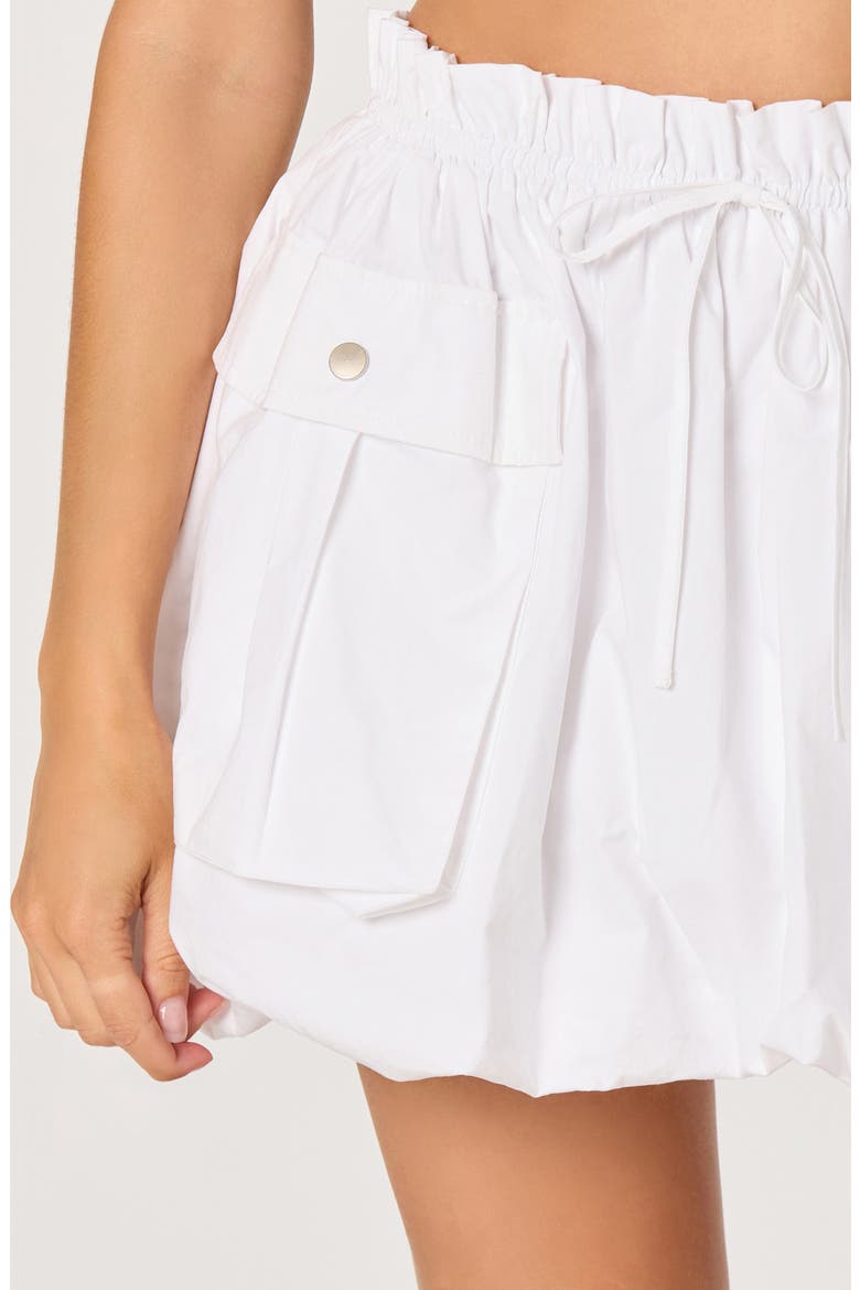 Rey Bubble Hem Drawstring Cotton Miniskirt, Alternate, color, WHITE