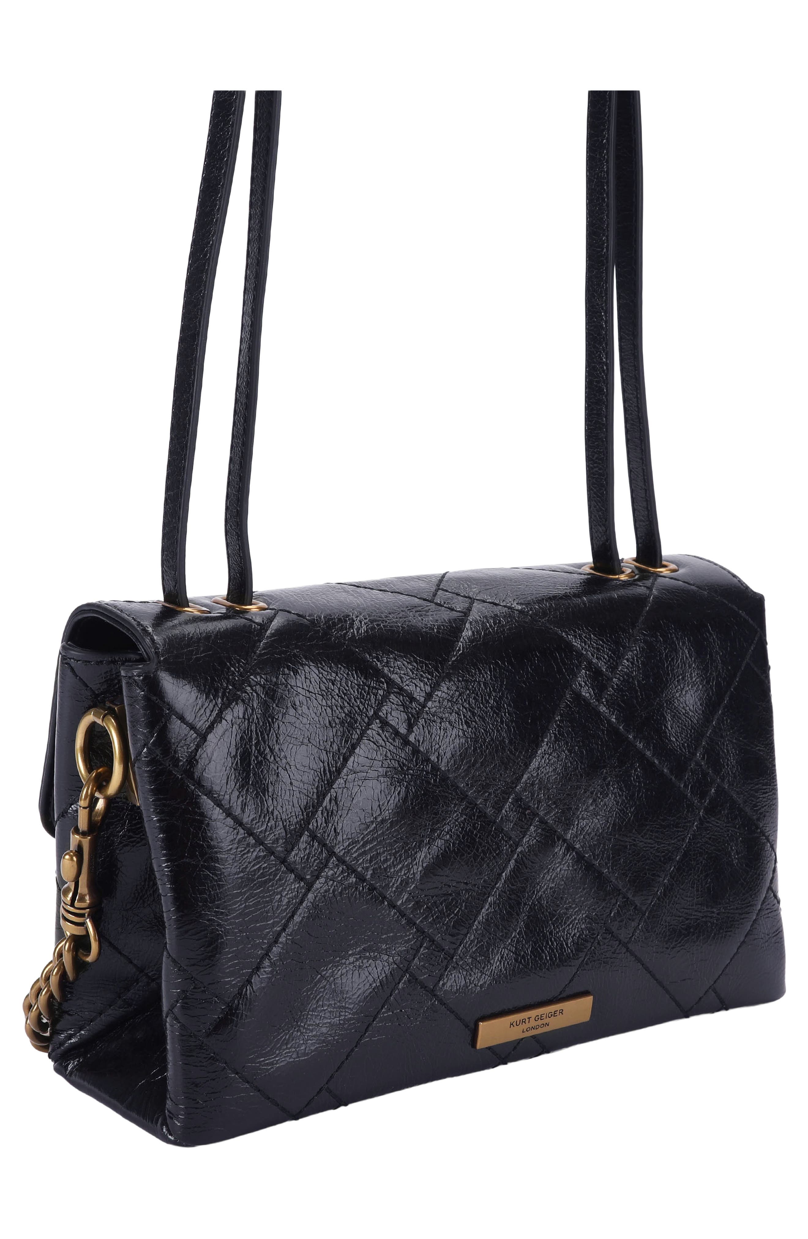 Celia Leather Flap Shoulder Bag, Alternate, color, NAVY