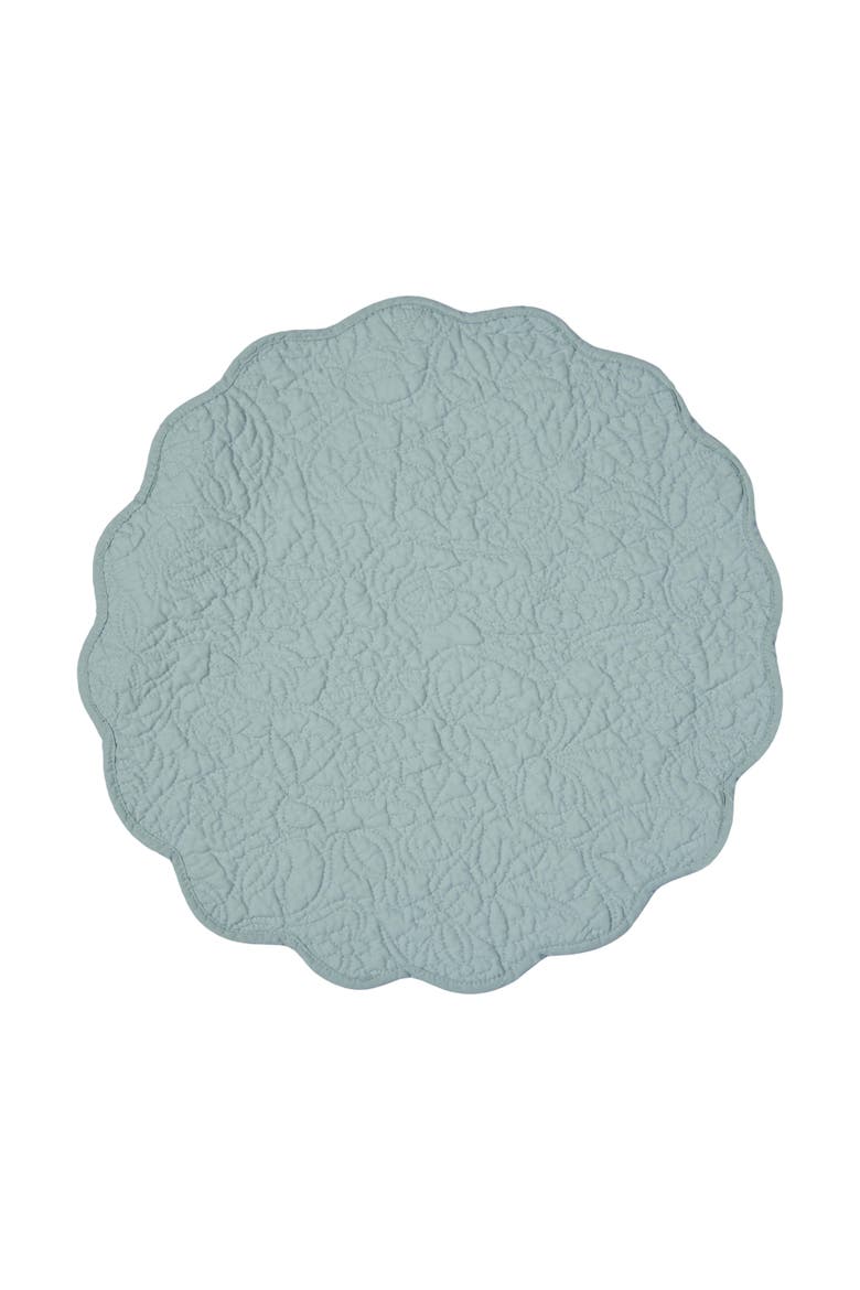 Christiana Breeze Reversible Machine Washable Round Quilt Placemats Set of 6, Alternate, color, Blue