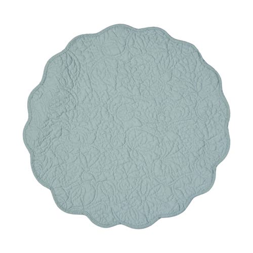 C & F Home C&f Home Christiana Breeze Reversible Machine Washable Round Quilt Placemats Set Of 6 In Blue