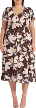 Estelle Caroline Floral Print Midi Dress