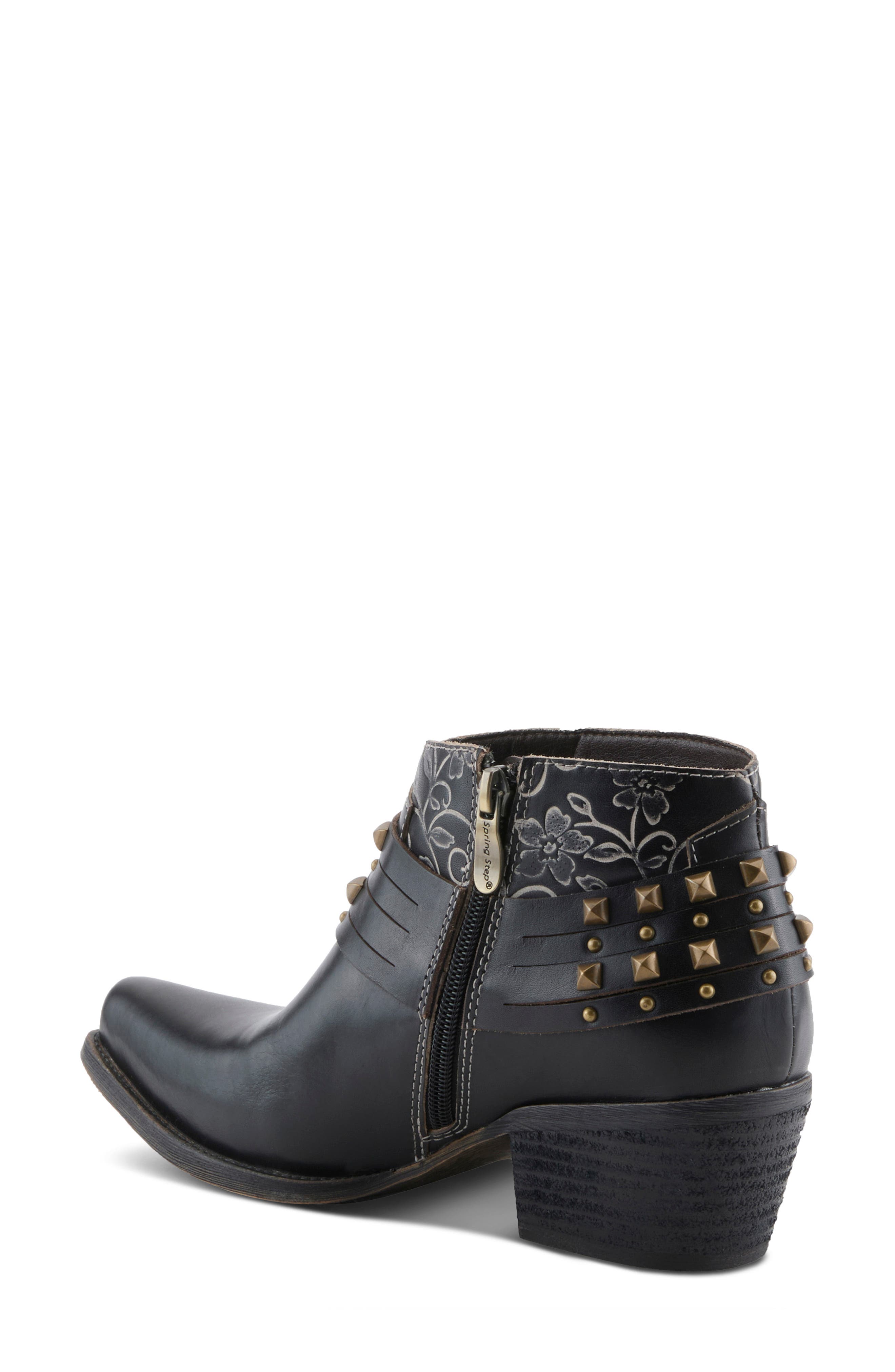 Meechelle Leather Bootie, Alternate, color, BLACK