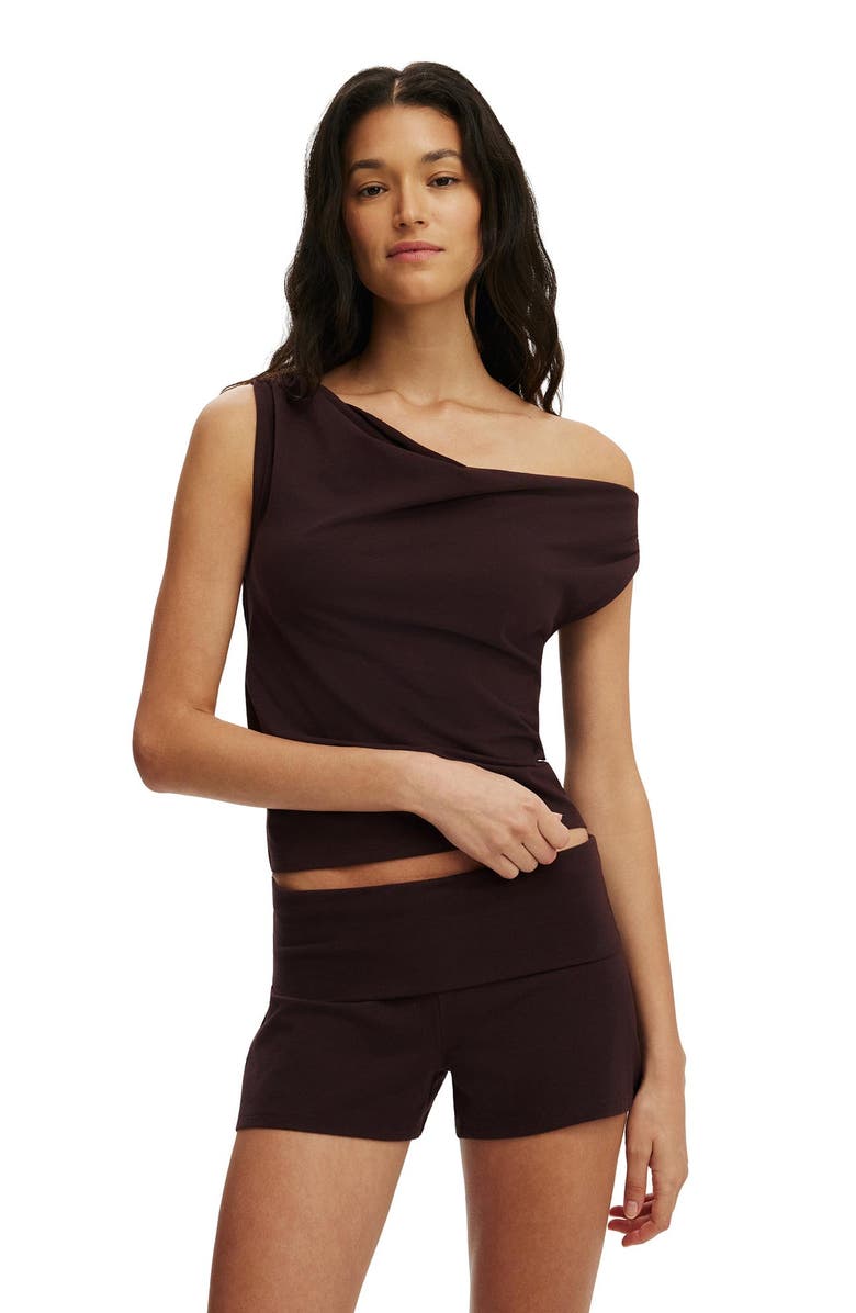 COTTON ON BODY Women's Dreamy Soft Roll Waist Short, Alternate, color, Chocolate Plum