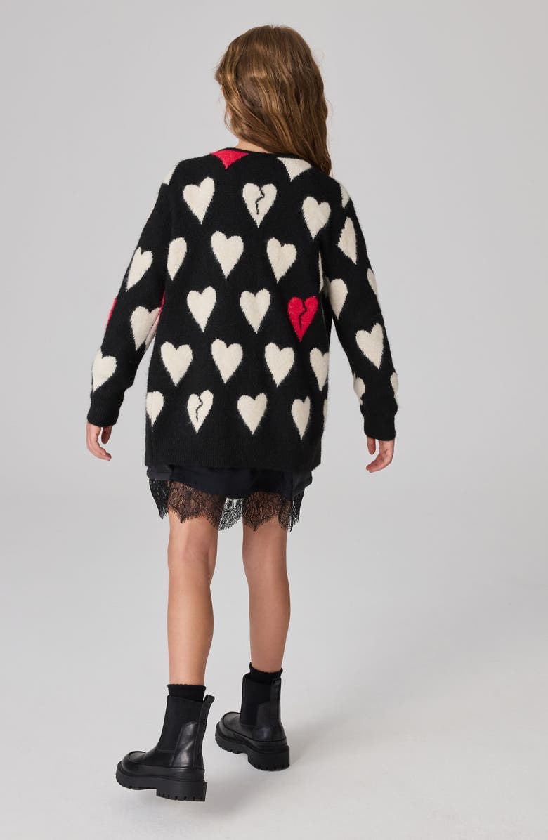smALLSAINTS by ALLSAINTS Kids' Heartbreak Jacquard Cardigan, Alternate, color, 