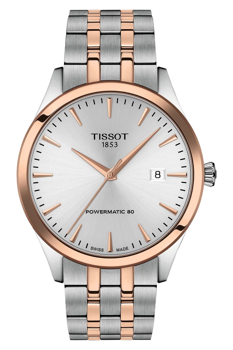 Classic Dream Powermatic 80 Two-Tone Bracelet Watch, 40mm, Main, color, SILVER