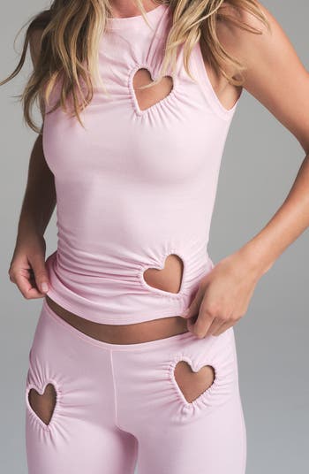 Heart Cotton Blend Jersey Leggings
