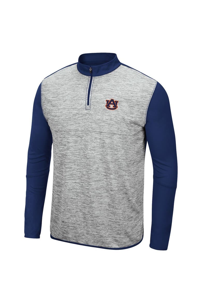 Men's Colosseum Heathered Gray/Navy Auburn Tigers Prospect Quarter-Zip Jacket, Alternate, color, Heather Gray