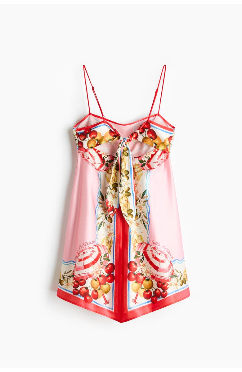 H&M A-line strappy dress, Alternate, color, Pink/Patterned