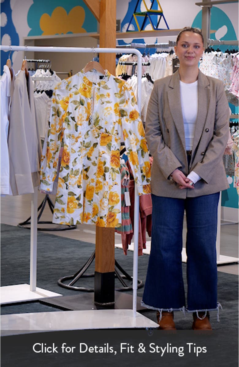 Vivienne Floral Long Sleeve Stretch Cotton Minidress, sales video thumbnail