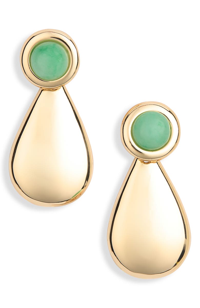 NORDSTROM RACK Teardrop Earrings, Main, color, Green- Gold