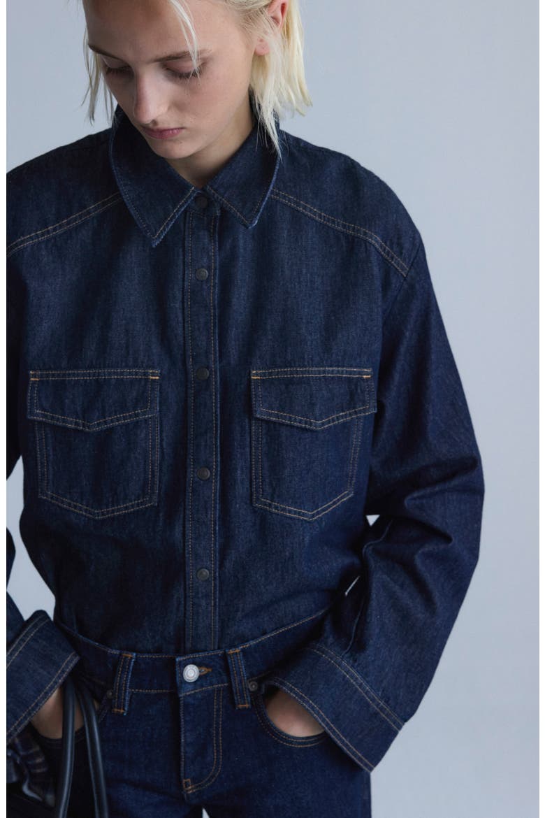 Pocket Denim Shirt, Alternate, color, OPEN BLUE