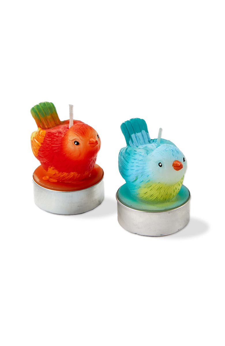 tag Easter Spring Bright Bird Shaped Tealight Candle Set of 2, Main, color, Multicolored