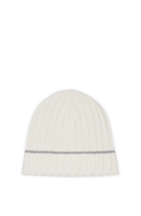Cashmere rib knit beanie