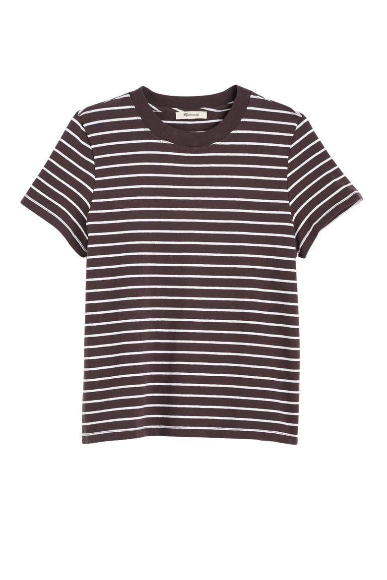 Stripe Relaxed Cotton Jersey T-Shirt, Alternate, color, CHOCOLATE PLUM