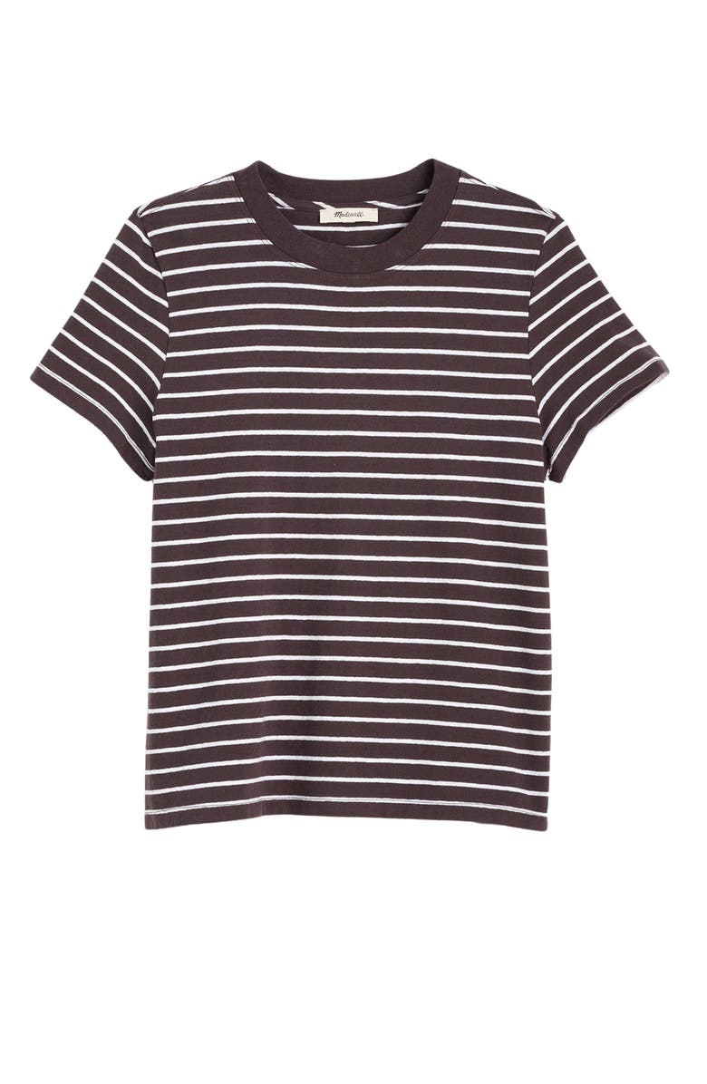 Madewell Stripe Relaxed Cotton Jersey T-Shirt, Alternate, color, Chocolate Plum
