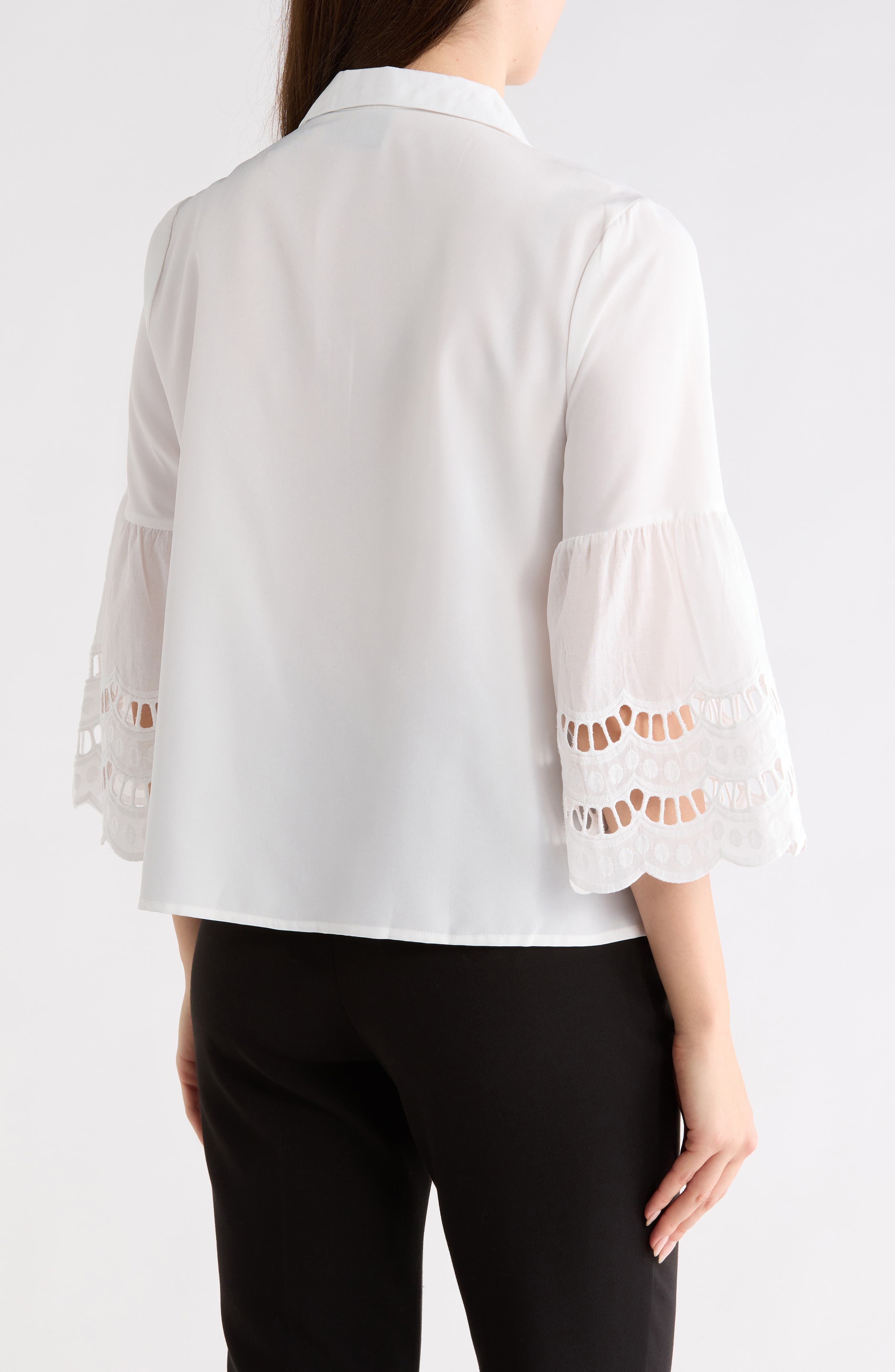Crochet Hem Button-Up Shirt - image 4