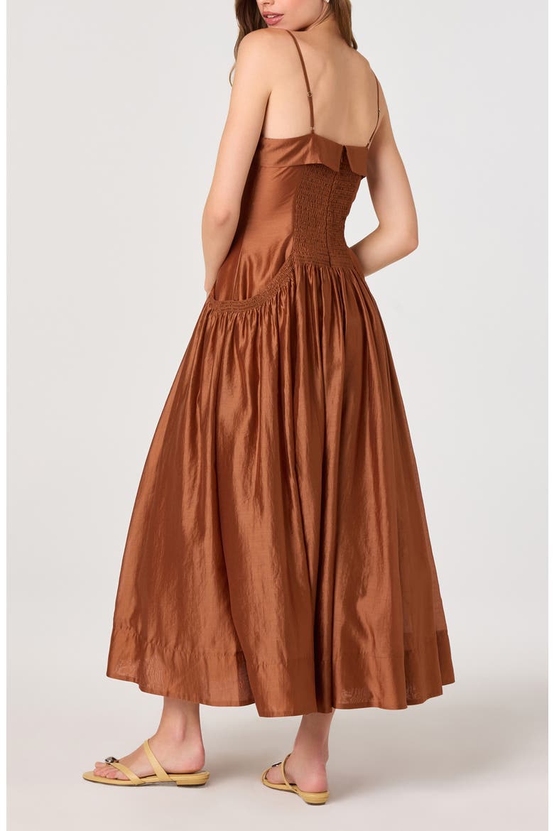 Ovina Party Dress, Alternate, color, SPICE BROWN