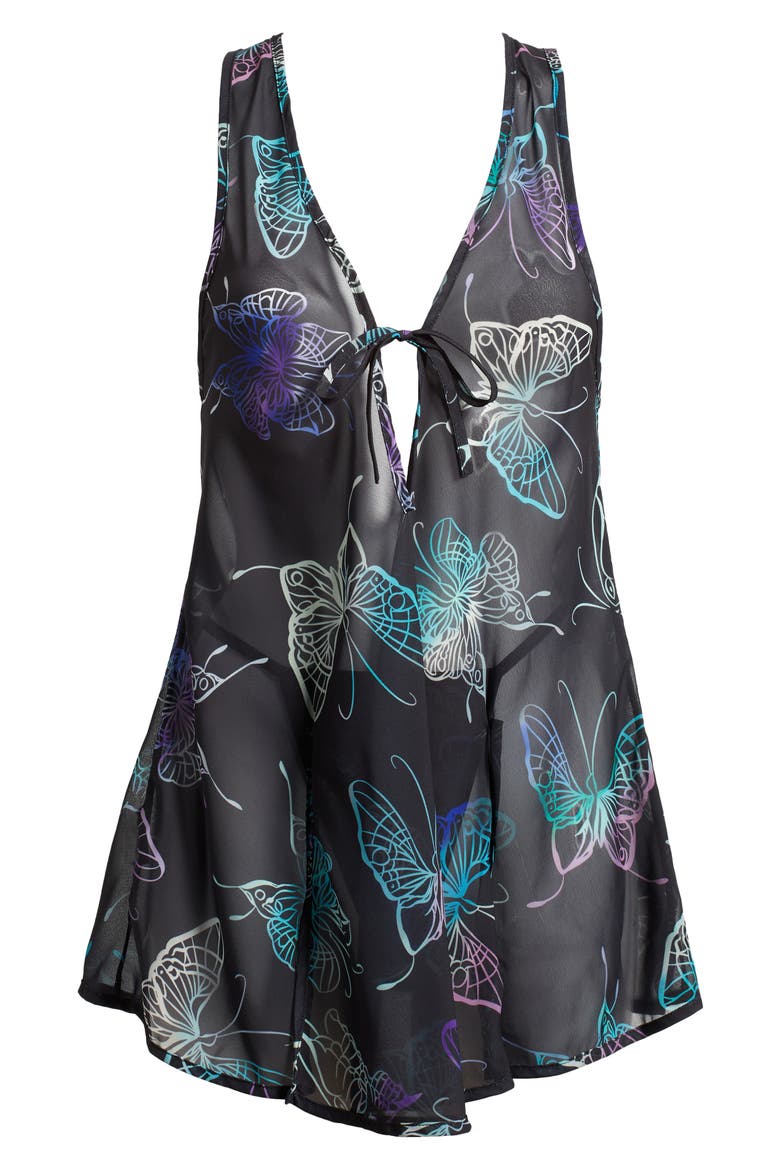 Mariposa Babydoll Chemise, Alternate, color, BLACK