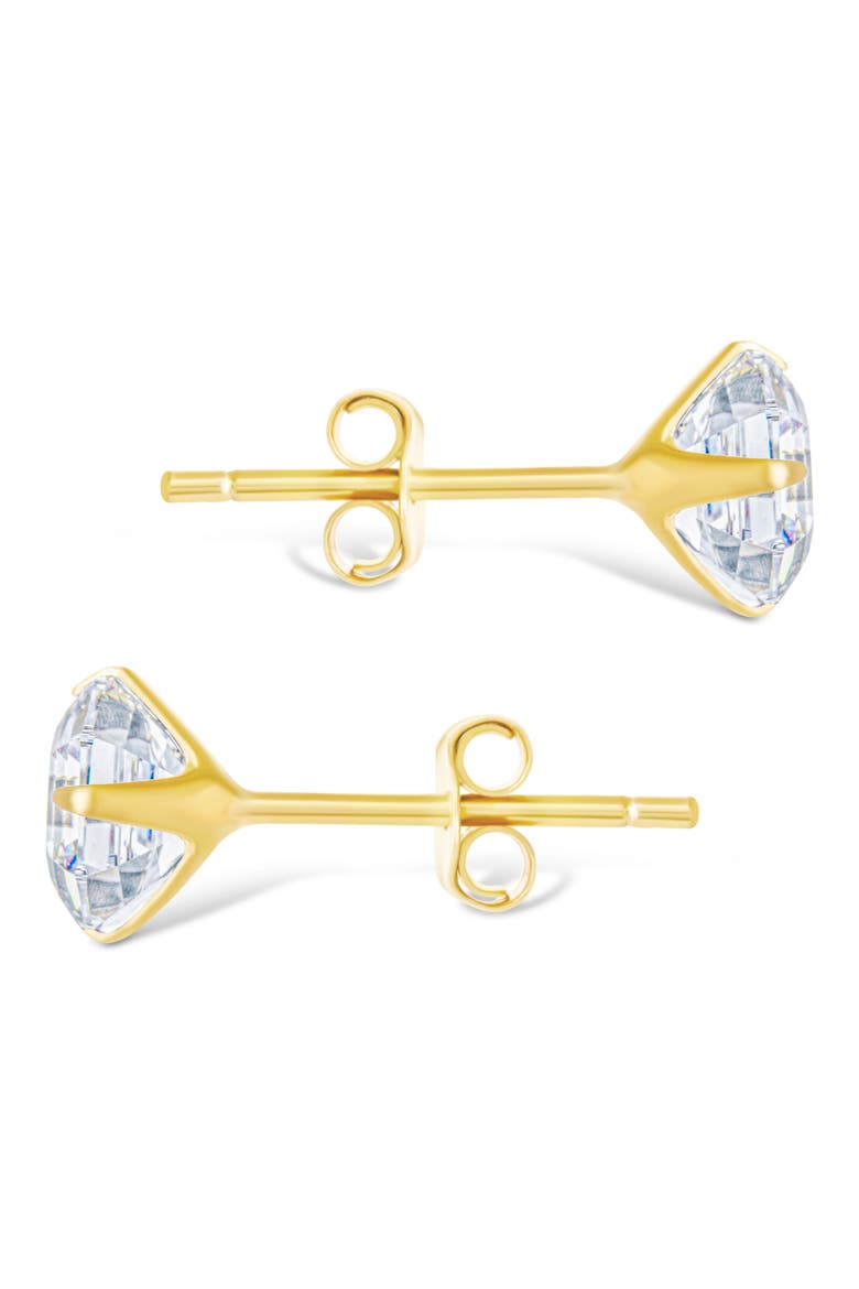 Asscher-Cut Cubic Zirconia Stud Earrings, Alternate, color, GOLD