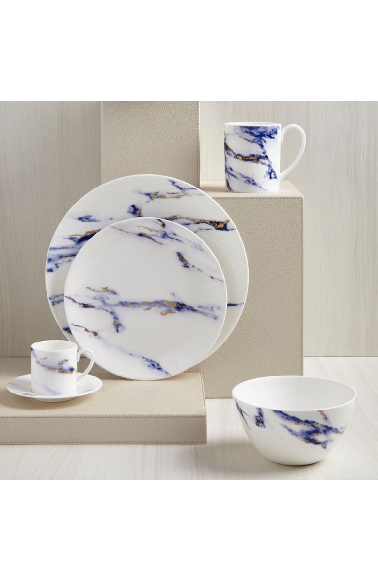 Prouna Marble Azure 16 Inch Deep Oval Platter, Alternate, color, White