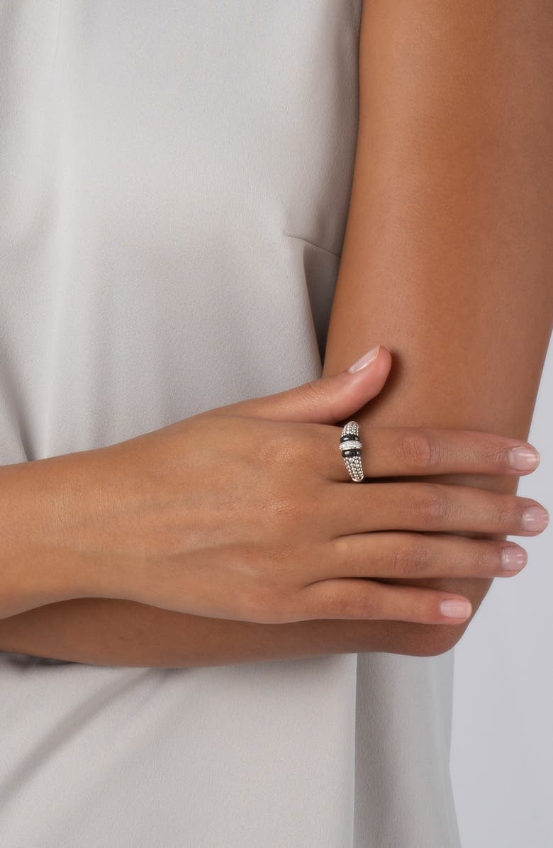 LAGOS Black Caviar Diamond Ring, Alternate, color, 