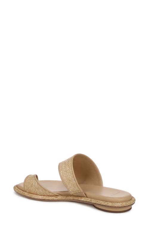 Vince Lukas Raffia Toe-ring Slide Sandals In Toasted Wheat