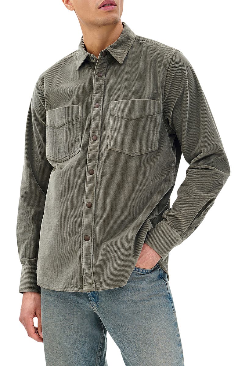 rag & bone CPO Corduroy Overshirt, Main, color, Dark Green