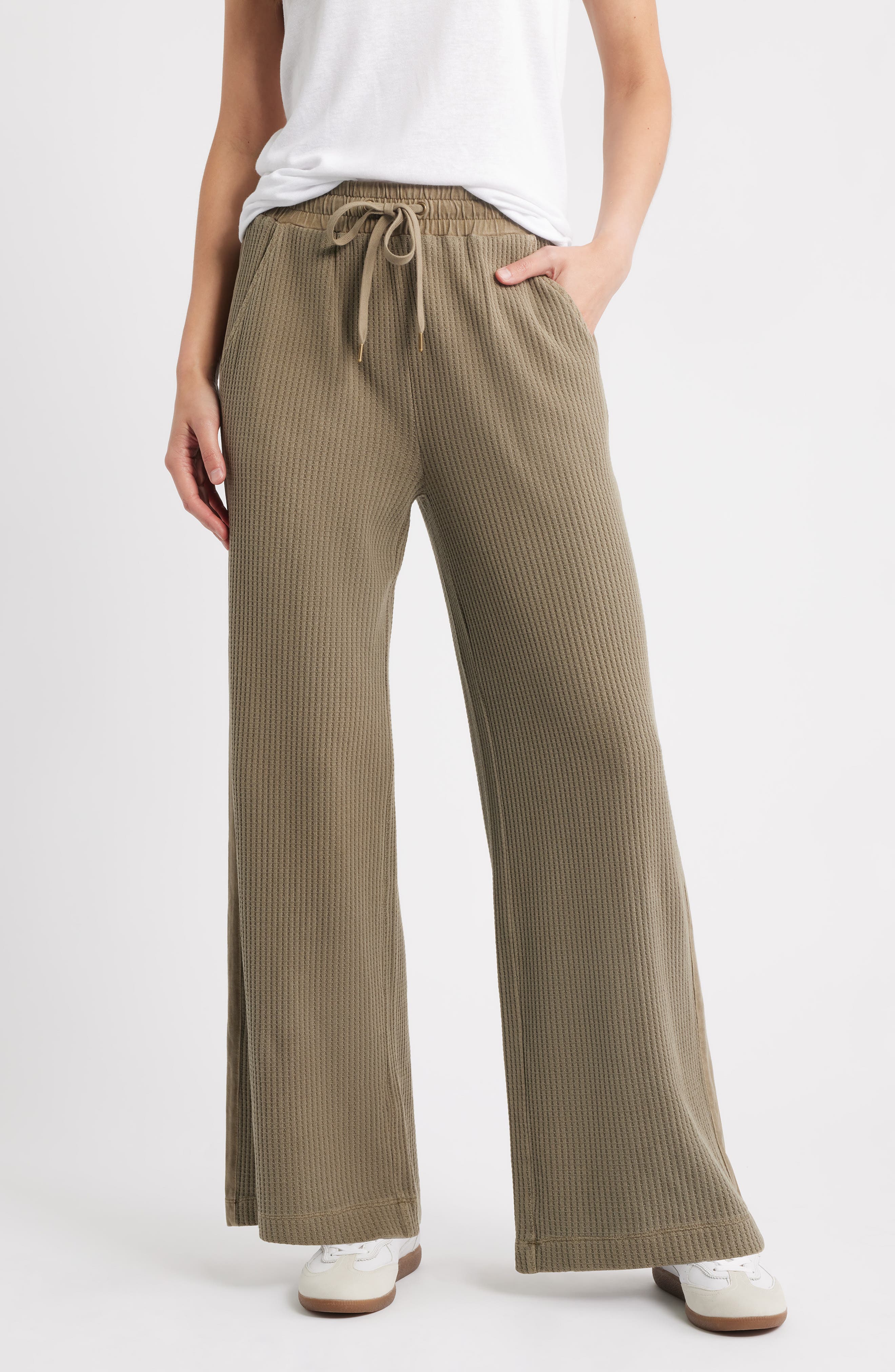 Side Stripe Waffle Knit Lounge Pants