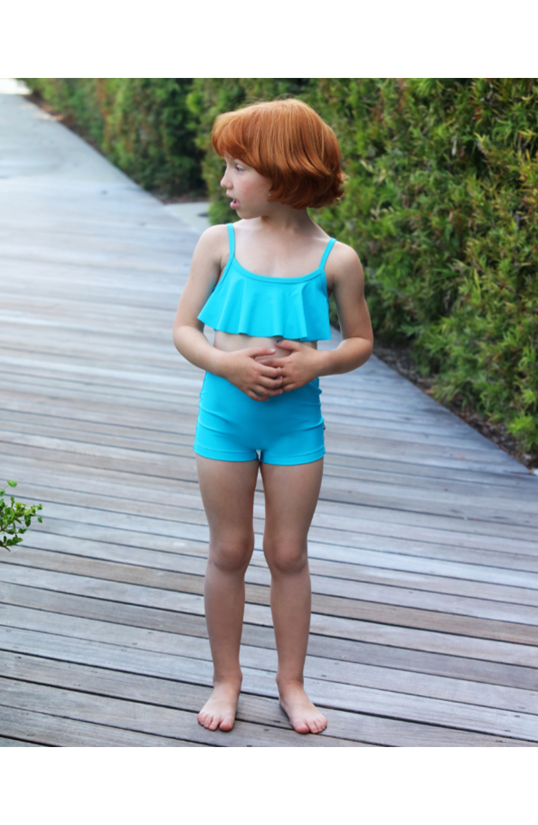 CITY THREADS Girls UPF 50+ Flounce Bikini Top, Alternate, color, Black