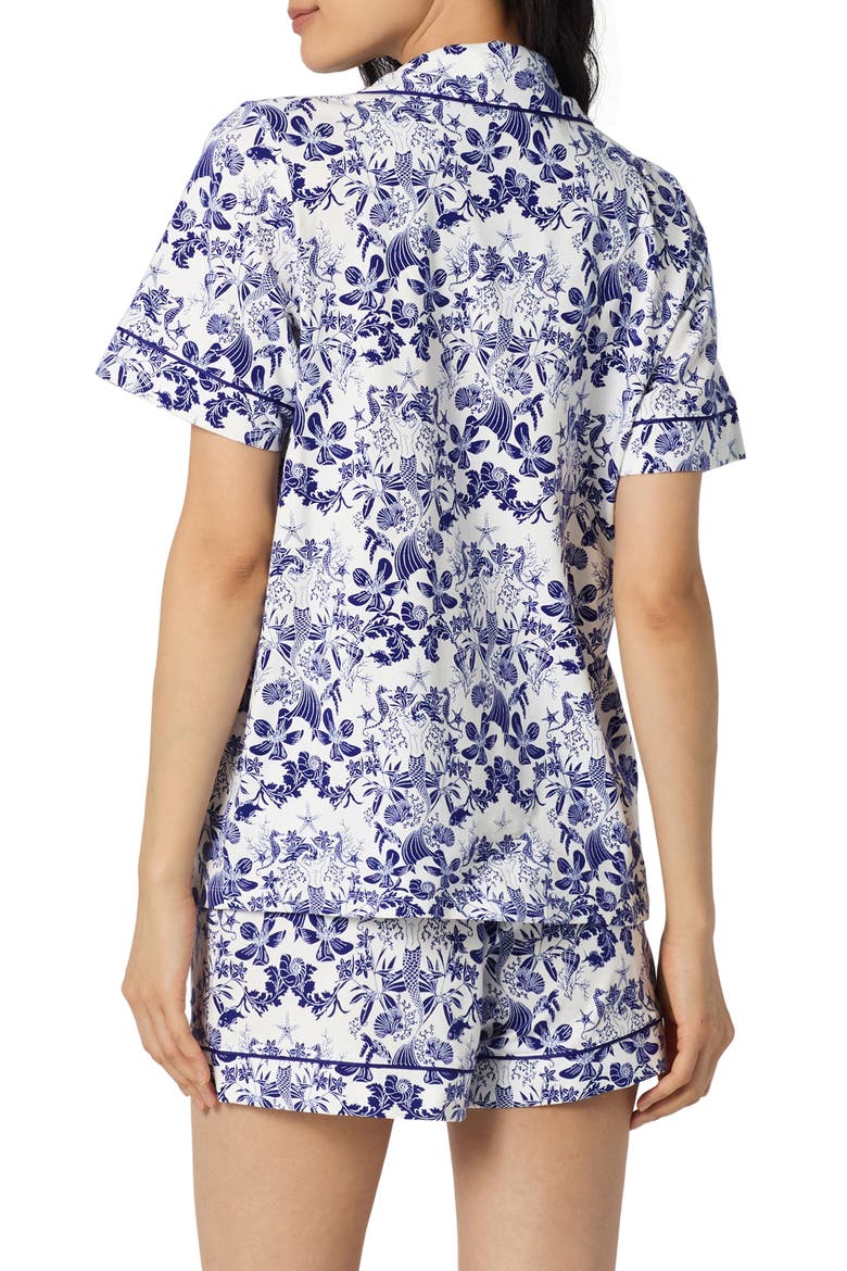 Print Stretch Organic Cotton Short Pajamas, Alternate, color, UNDER THE SEA