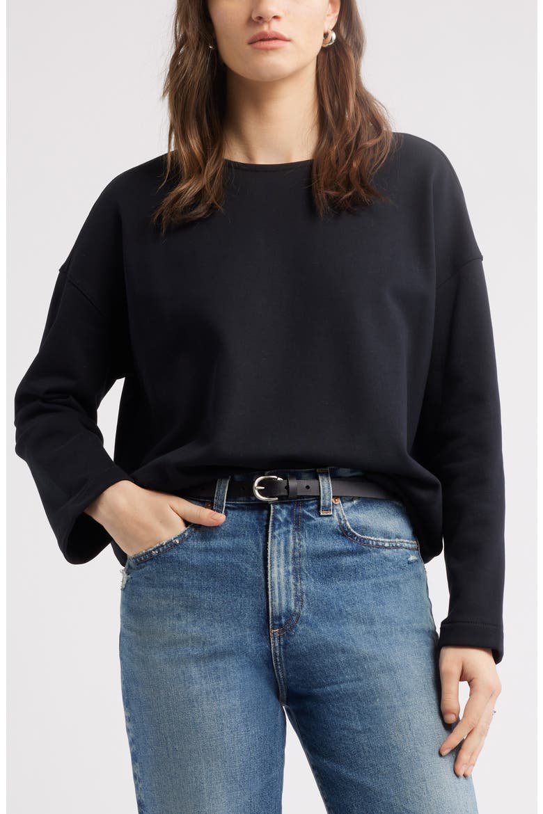 French Terry Top, Main, color, BLACK