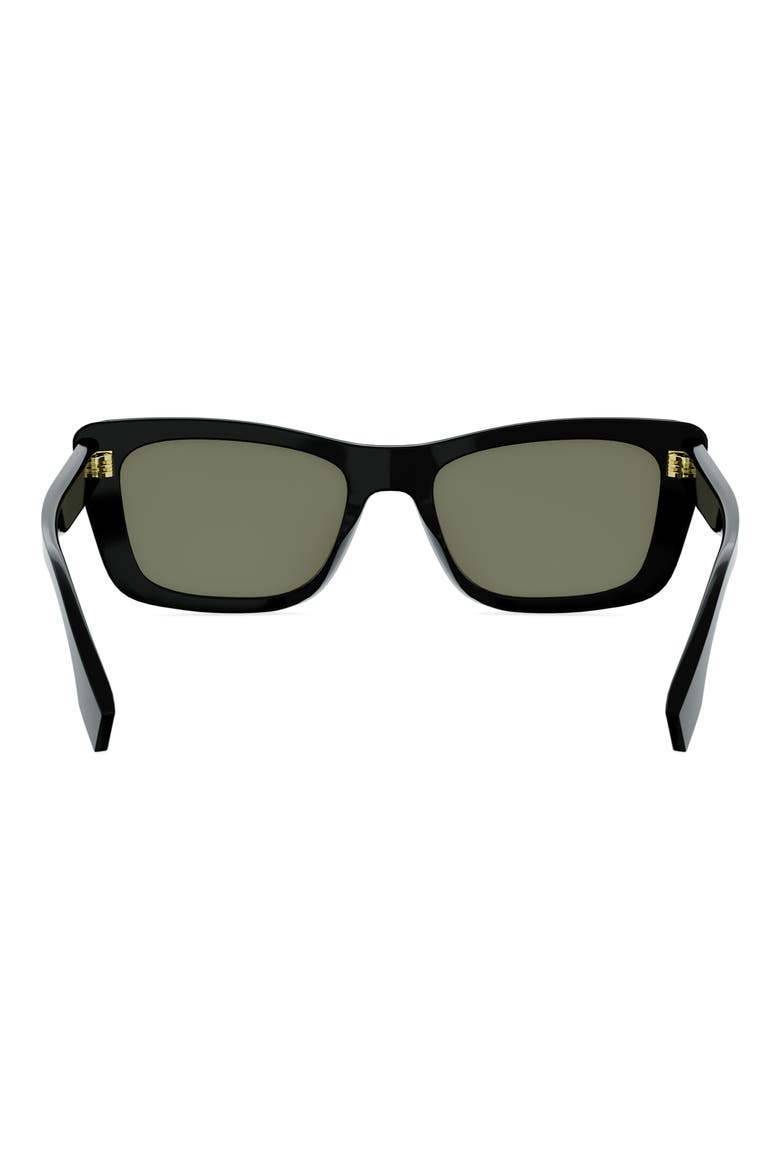 Lettering 53mm Cat Eye Sunglasses, Alternate, color, SHINY BLACK / GREEN