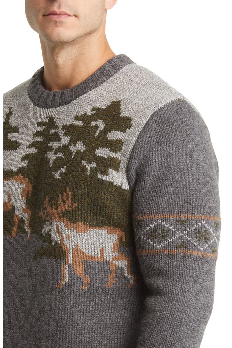 Moose Heavyweight Wool Blend Sweater, Alternate, color, CHARCOAL