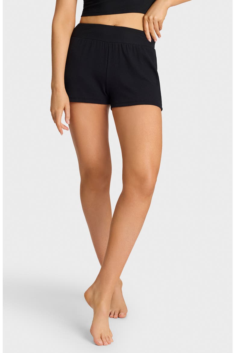 Better than Basic Relaxed Rib Shorts, Main, color, BLACK