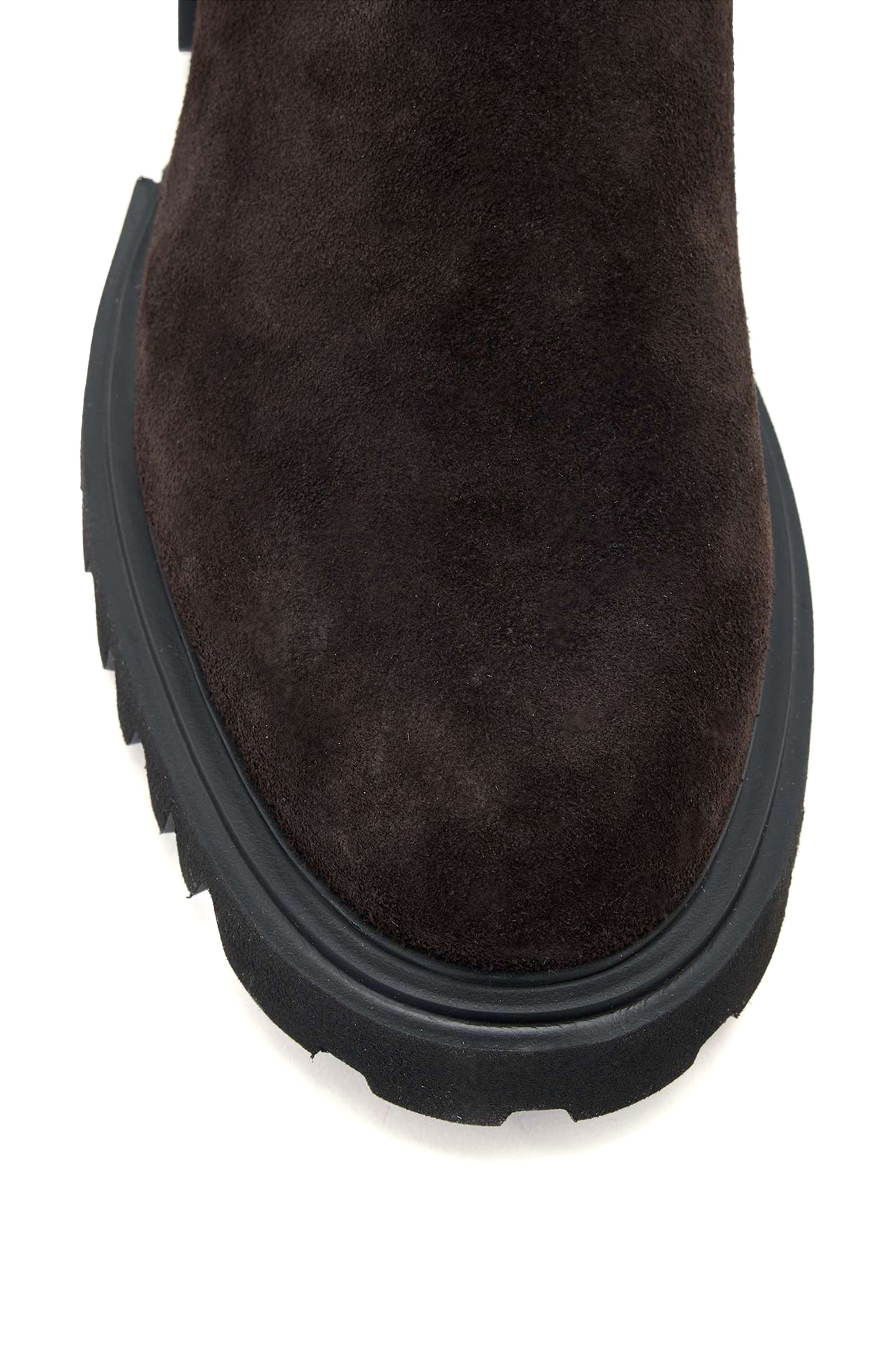 Hallie Leather Chelsea Boot, Alternate, color, DARK BROWN