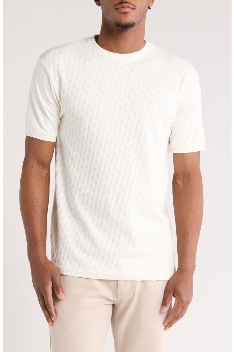 Textured Crewneck T-Shirt, Main, color, CREAM