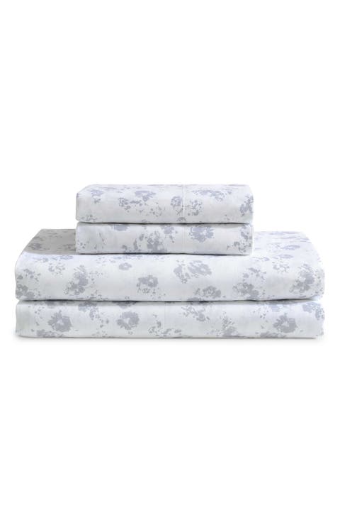Tossed Micro Floral 300 Thread Count Sateen Sheet Set